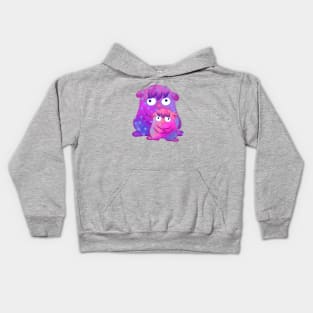 Cute Purple Monster and Friend Kids Hoodie